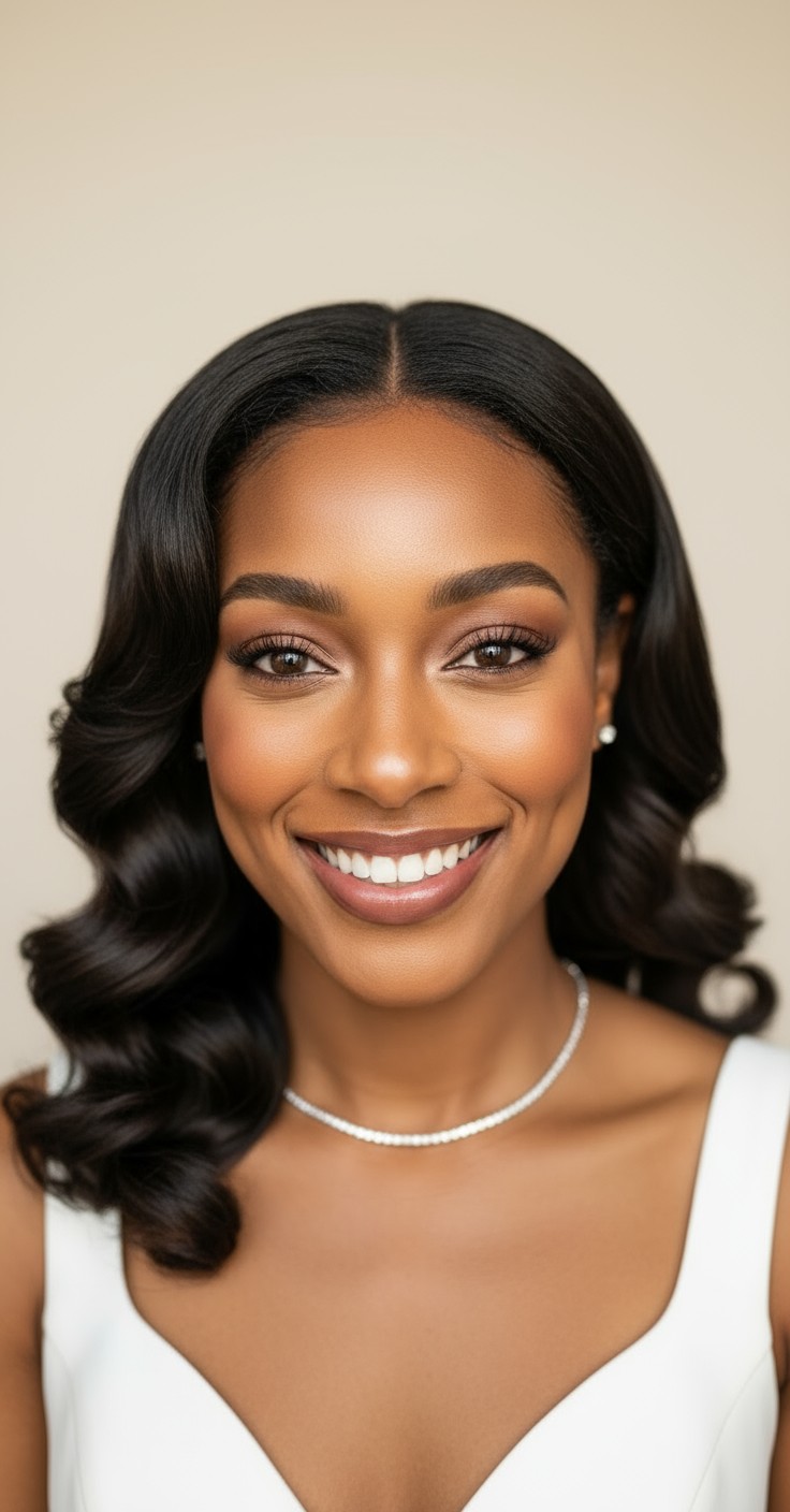 After Waves Wedding Hair